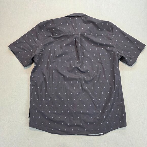 Voyager Men's Short Sleeve Woven Button Front Stretch Performance Shirt Grey Lg - Picture 6 of 12